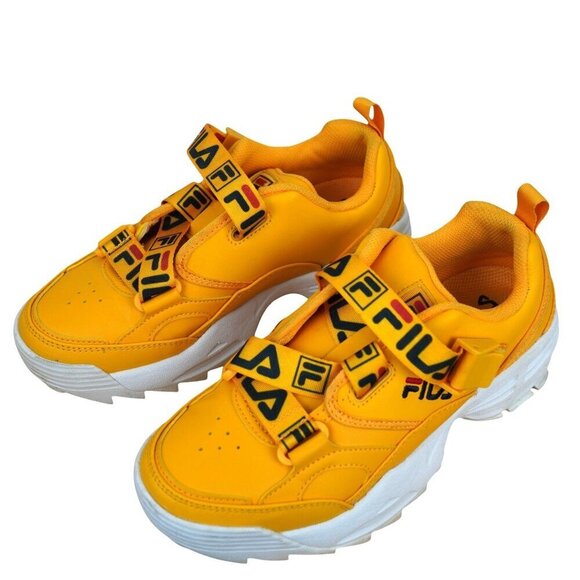 Fila Fast Charge Sneaker Womens Yellow Velcro Strap Sneakers Size 7 - Picture 2 of 9